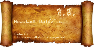 Neustadt Balázs névjegykártya